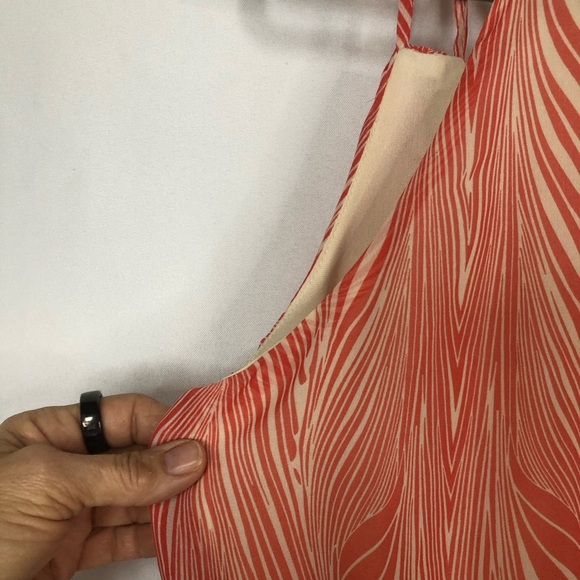 Poetry Sundress Blousy Waist Double Strap V Neck Lined Zebra Pattern Sleeveless - Picture 5 of 11